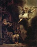 REMBRANDT Harmenszoon van Rijn The Archangel Raphael Taking Leave of the Tobit Family painting